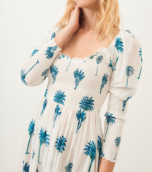 Robe fluide manches bouffantes Palmy