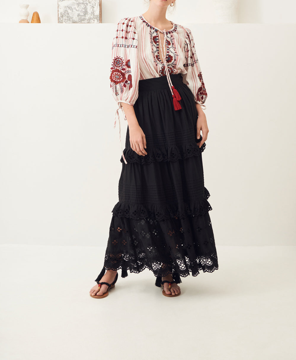 Blouse brodée coton Camilla