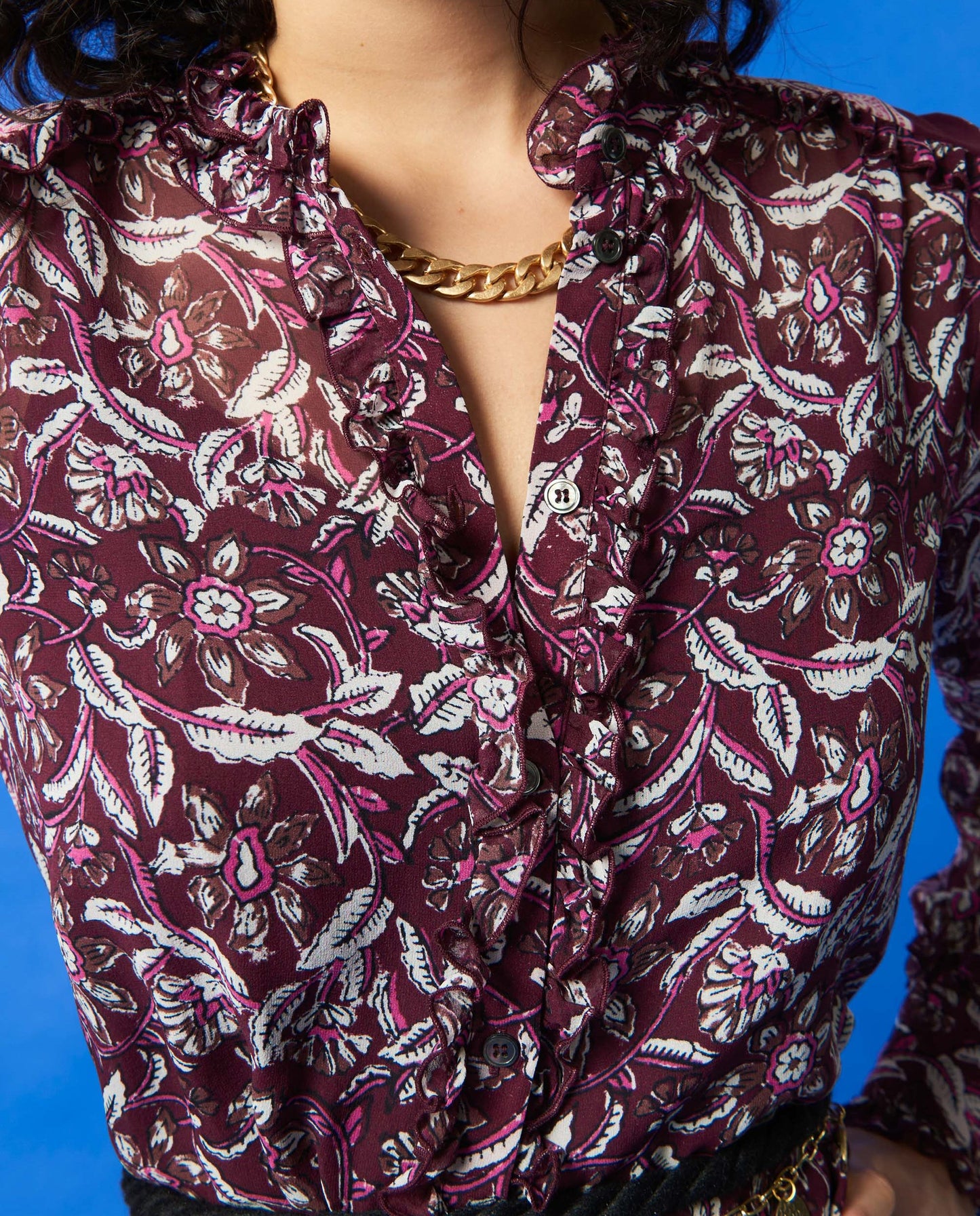 Robe chemise en soie imprimée Ilana