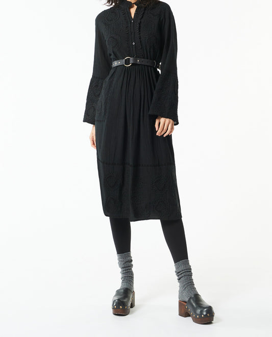 Vestido midi con bordado de toga