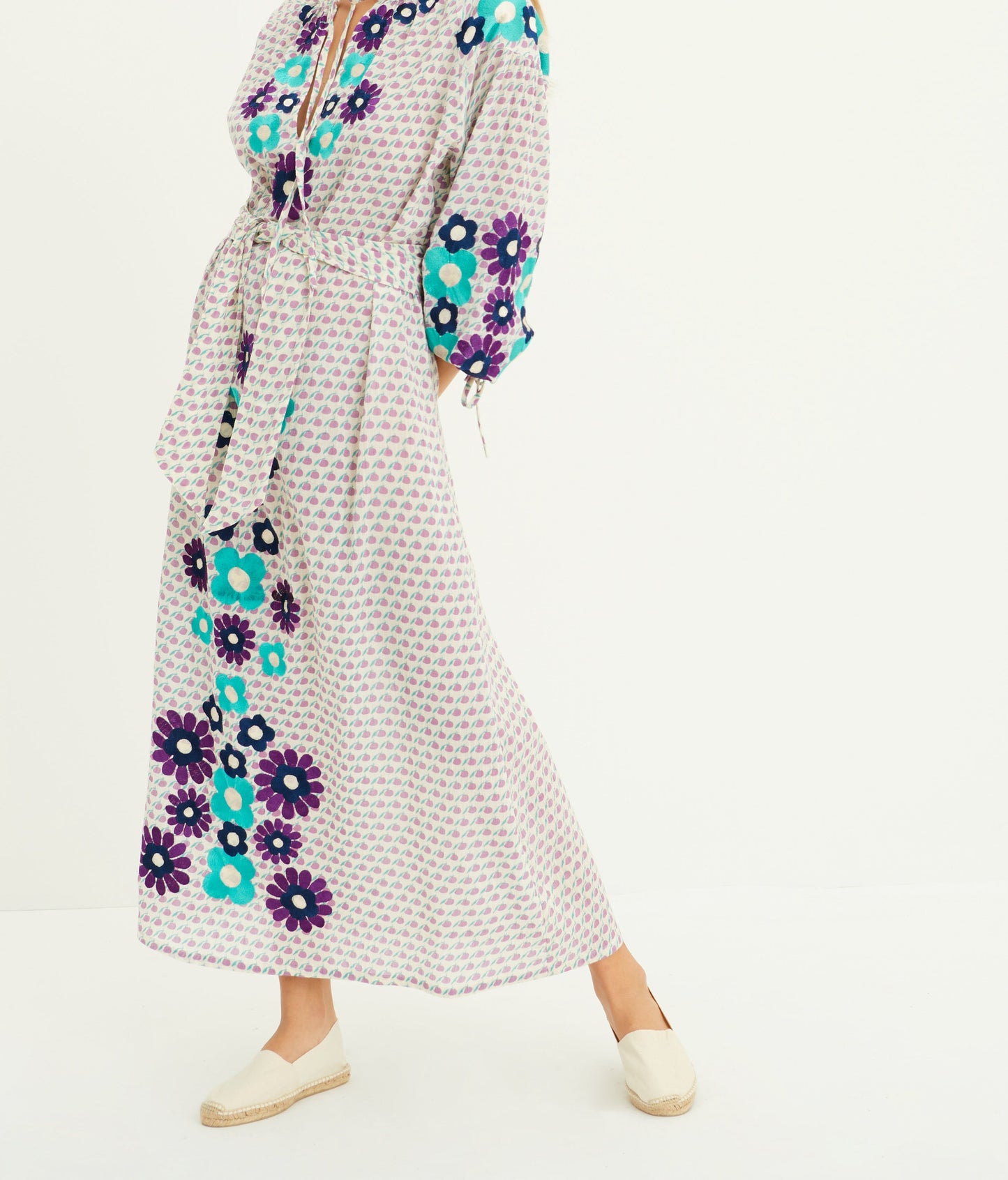 Robe longue brodée Apoline