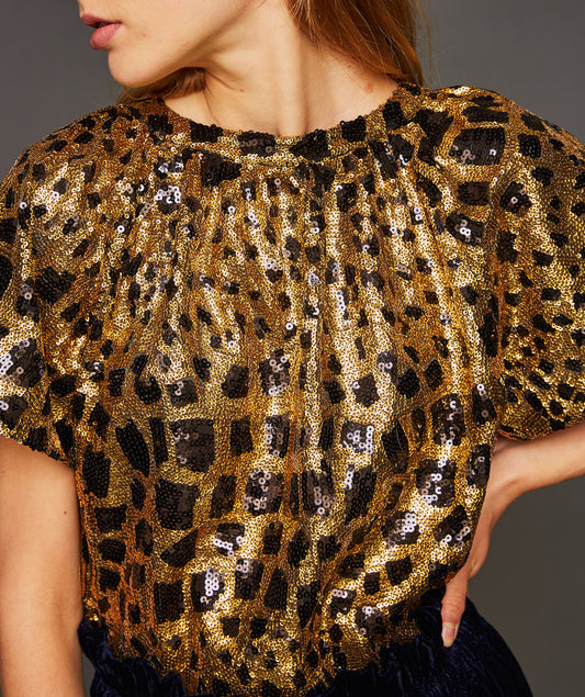 Top à sequins dorés Baguy