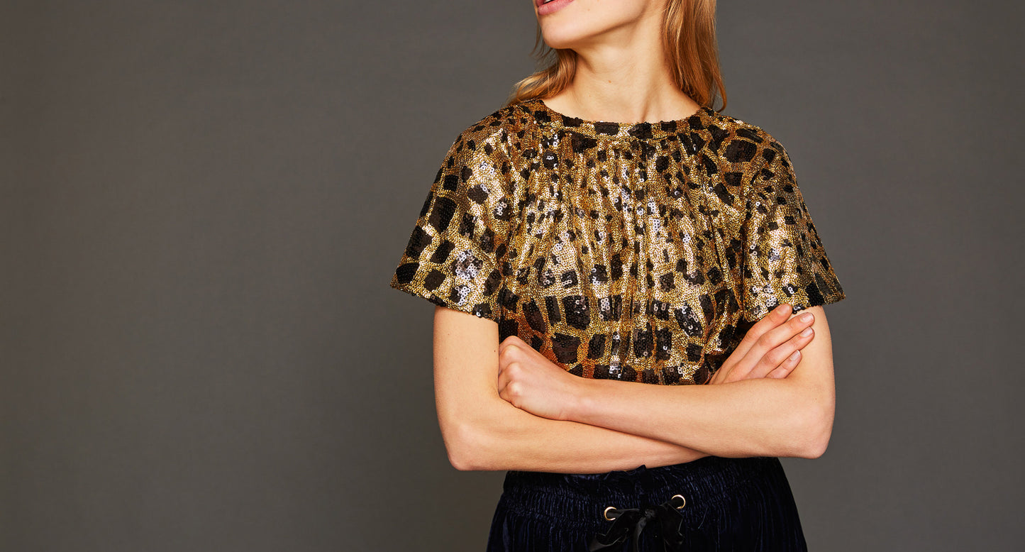 Top à sequins dorés Baguy