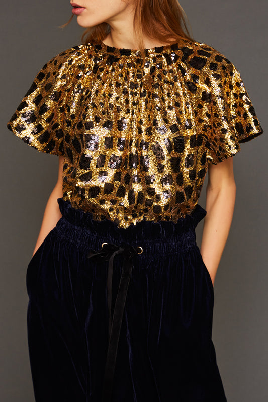 Baguy gold sequined top