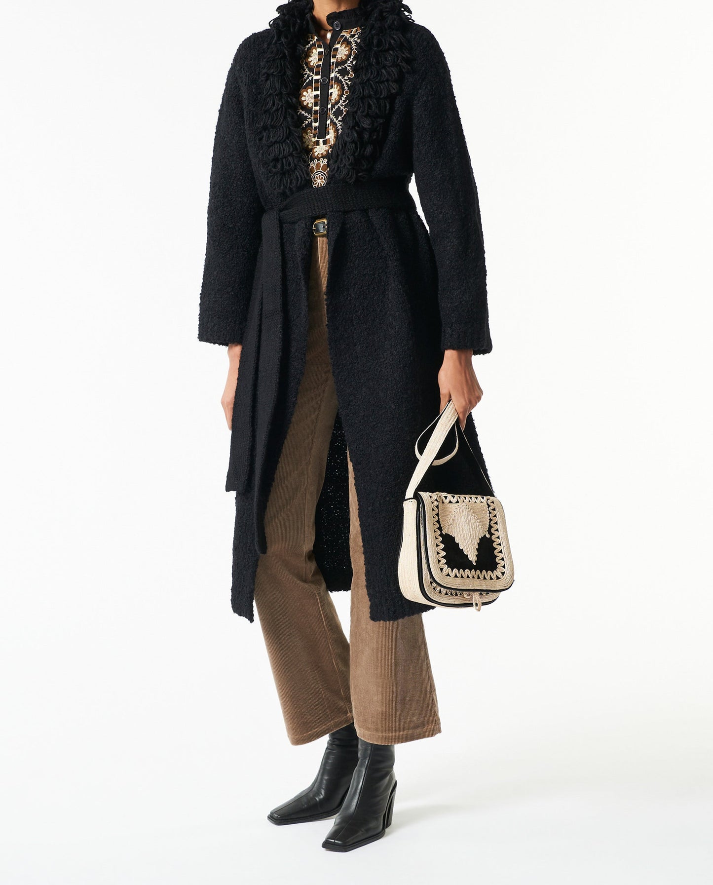 Petite besace en velours Hector