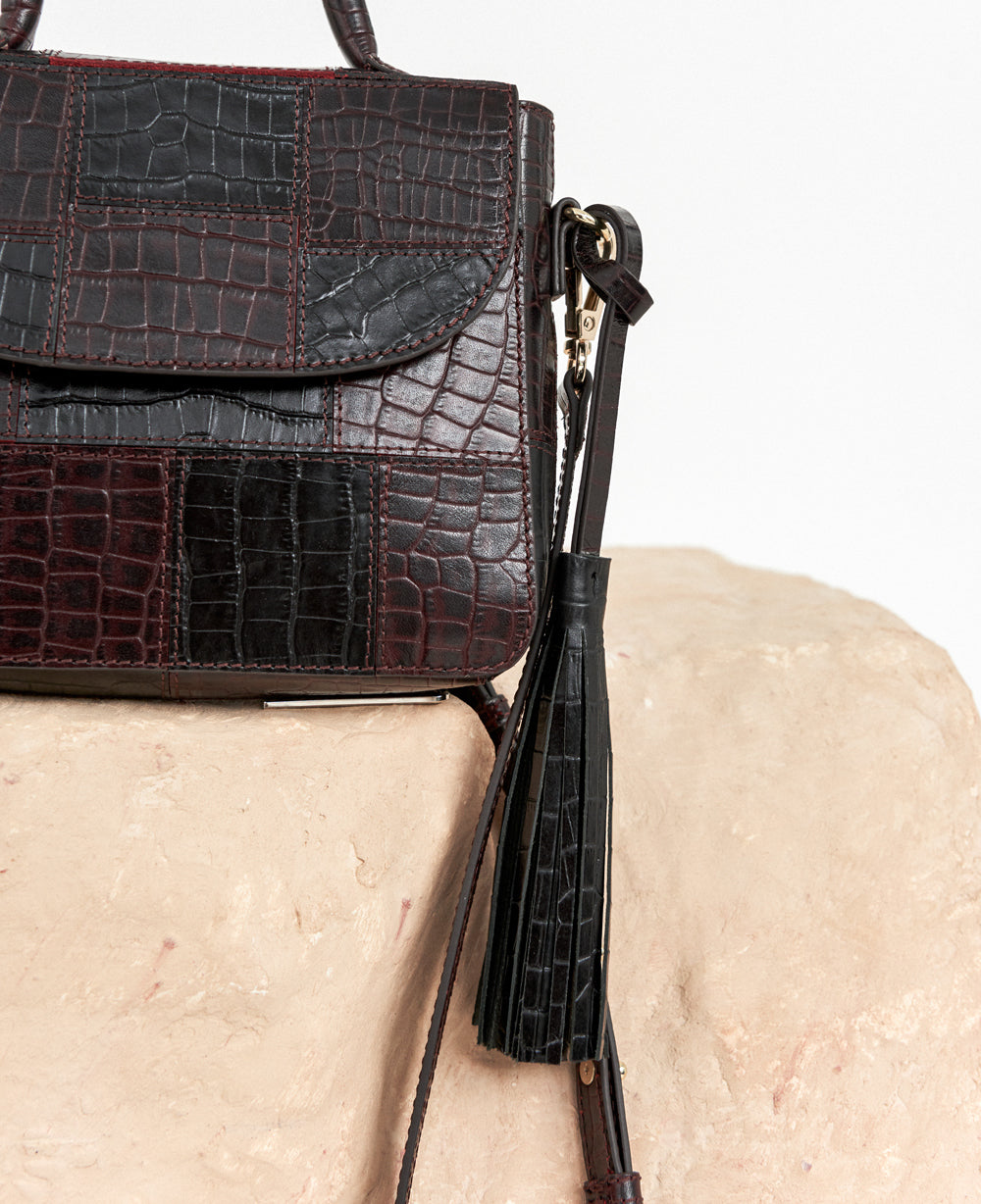 Cuir Sac Cartable Croco Mini Sac Cartable Croco Catherine – Antik