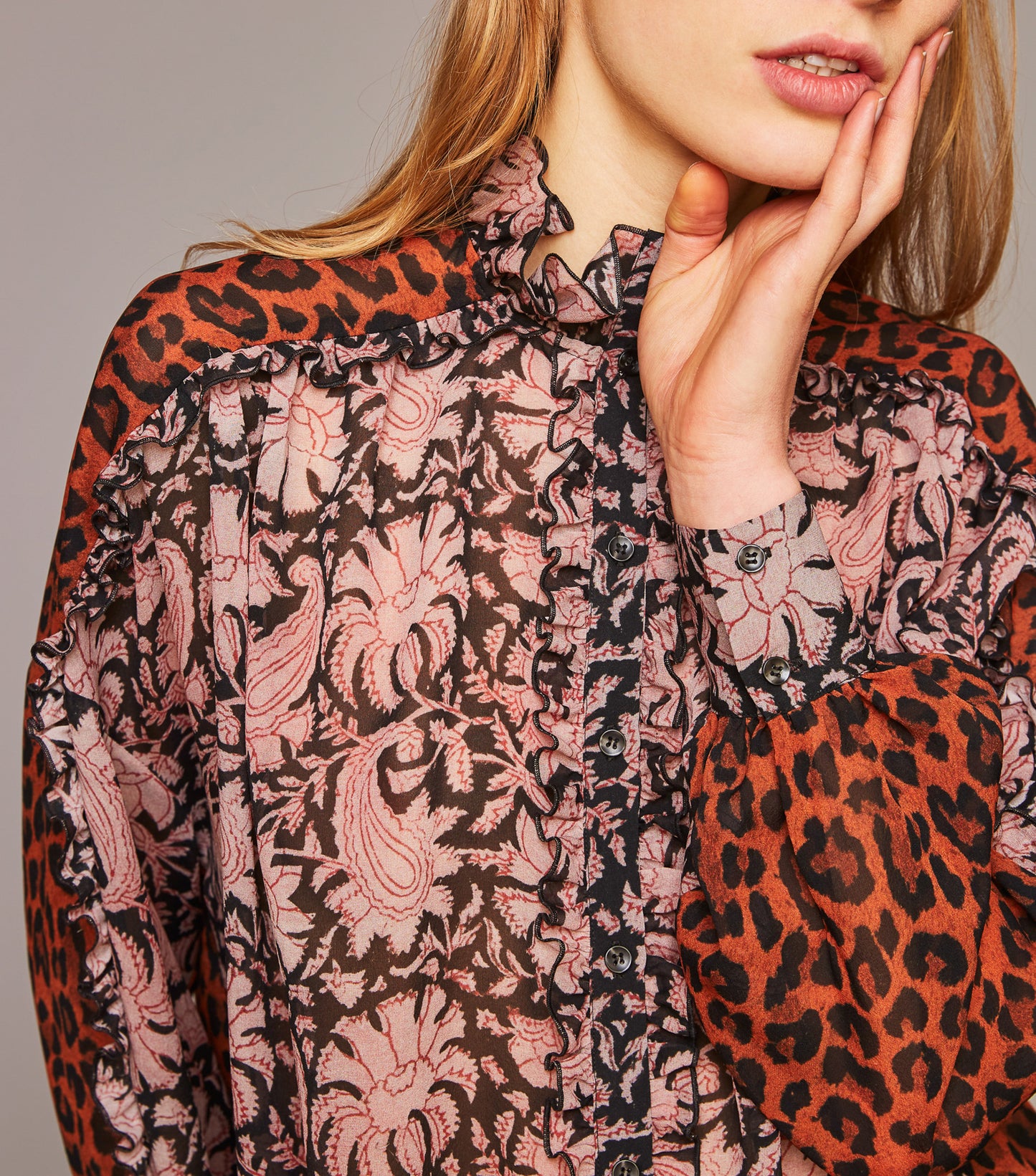 Chemise en soie Flowers