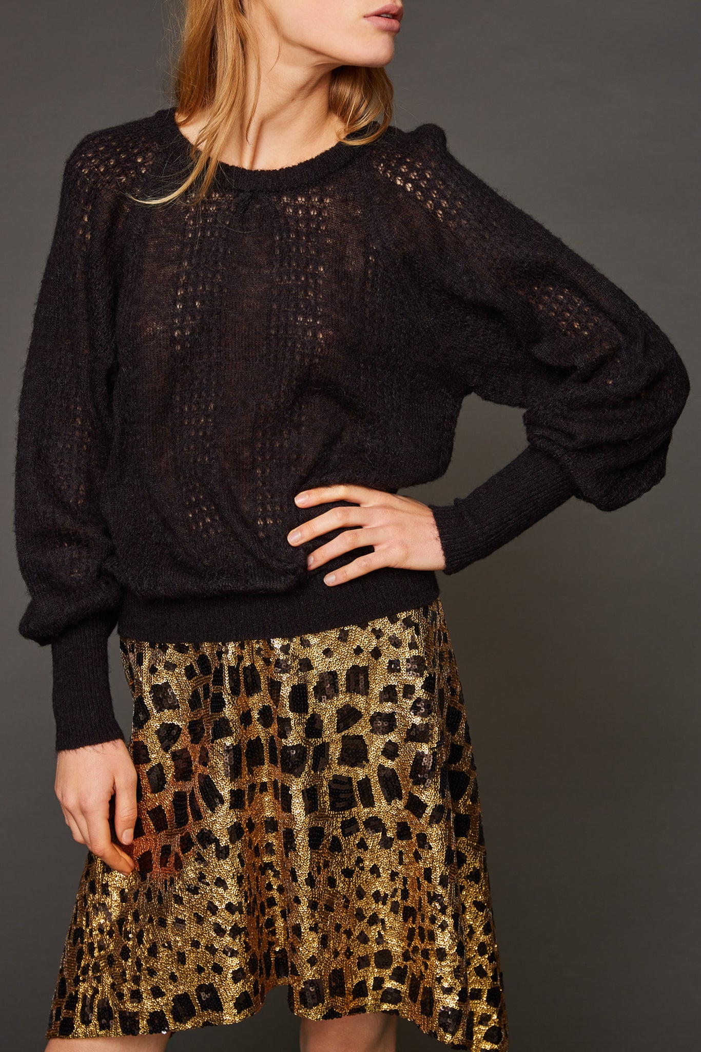 Pull en mohair noir Mady