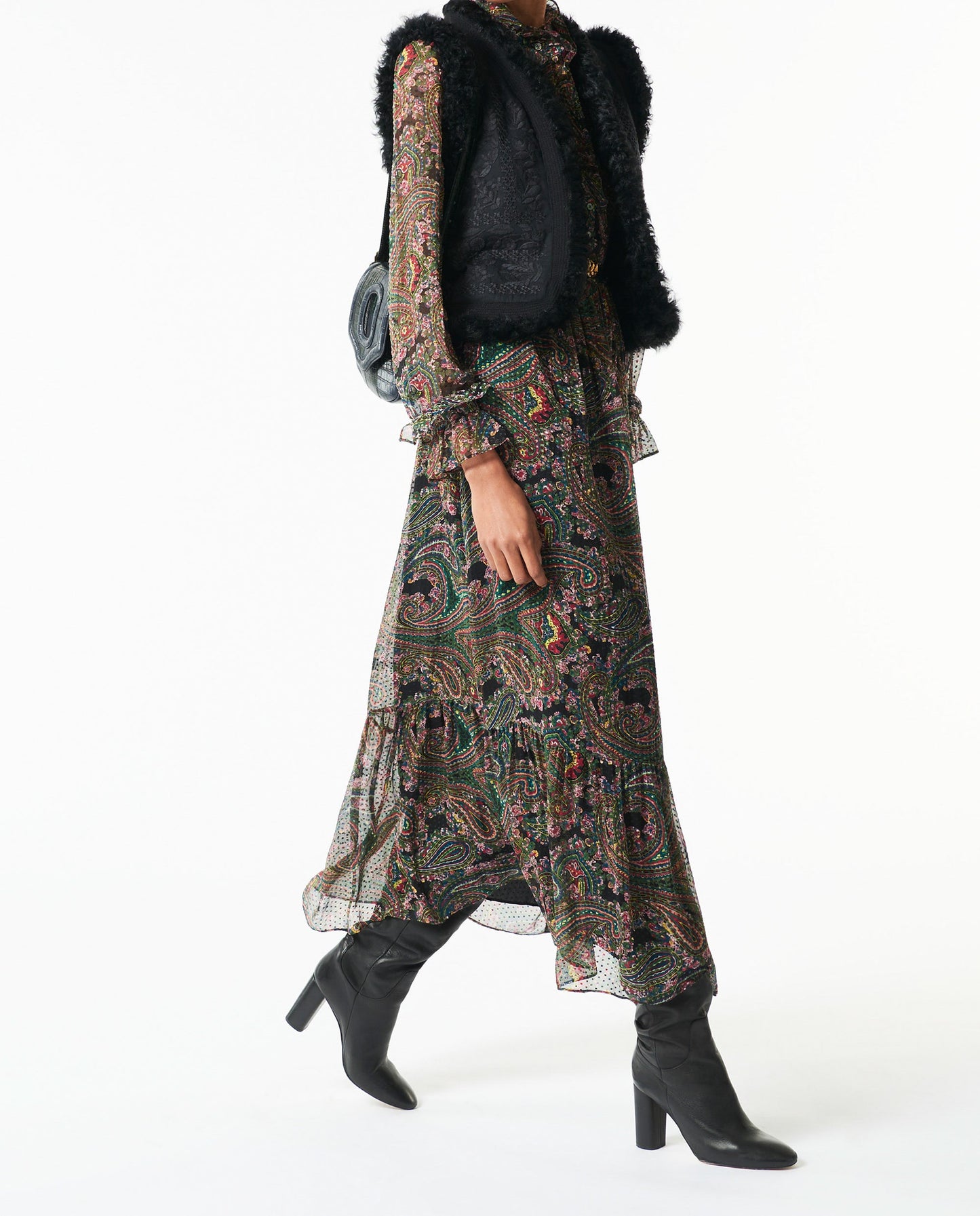 Odette long silk dress