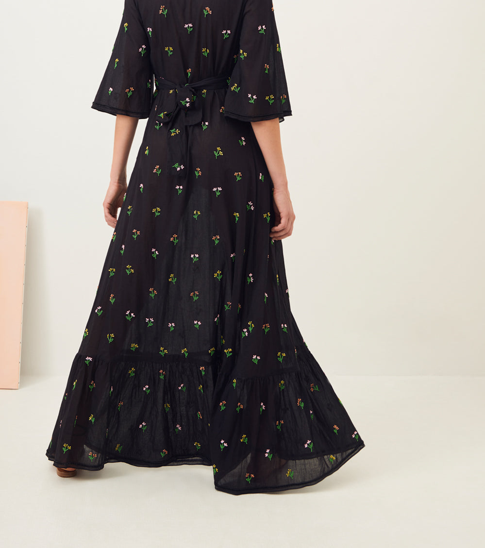 Robe longue bohème brodée Oriana