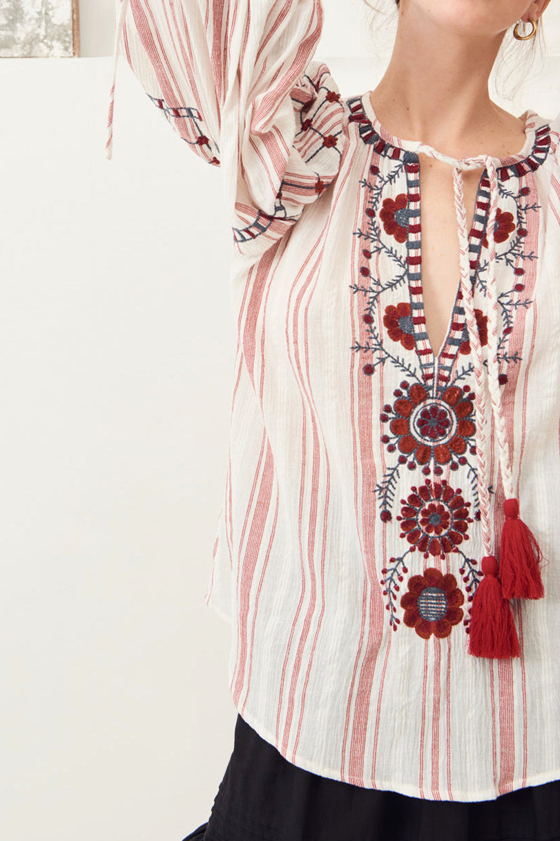 Blouse brodée coton Camilla