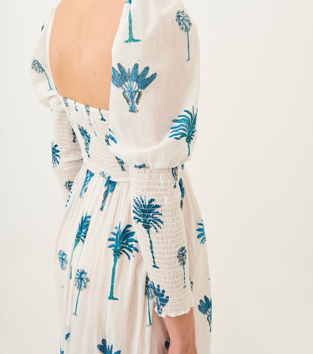 Robe fluide manches bouffantes Palmy