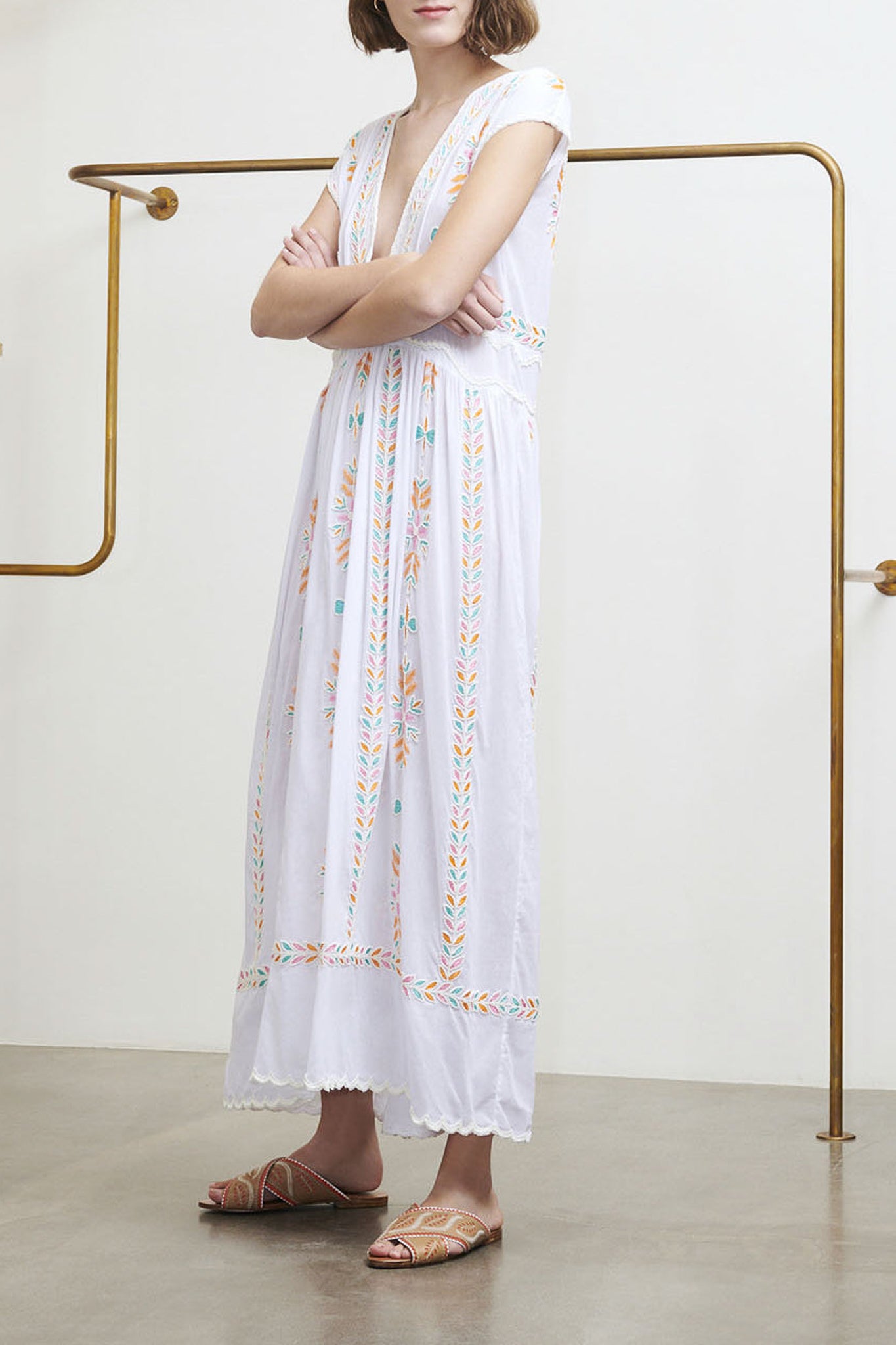 Minko embroidered long dress
