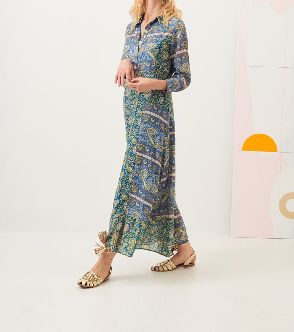 Robe chemise longue soie Kheti