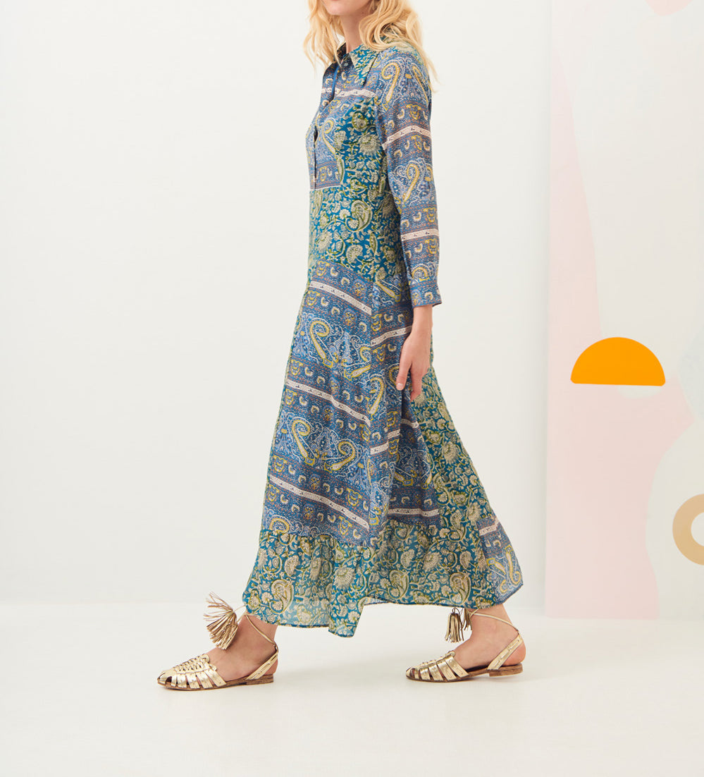Robe chemise longue soie Kheti