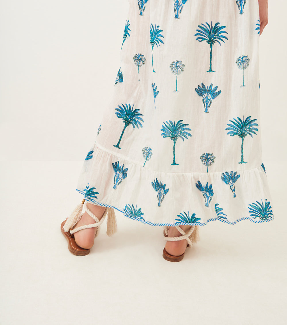 Robe fluide manches bouffantes Palmy