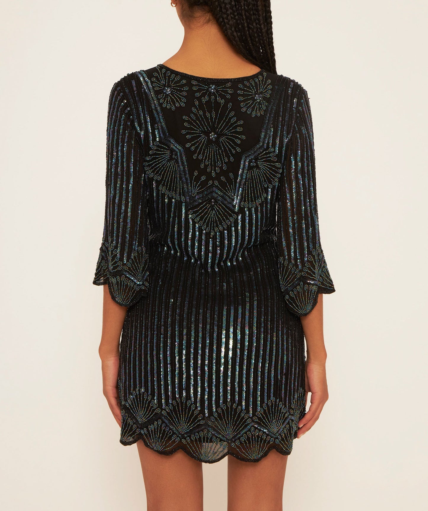 Leandra sequin-embroidered short dress