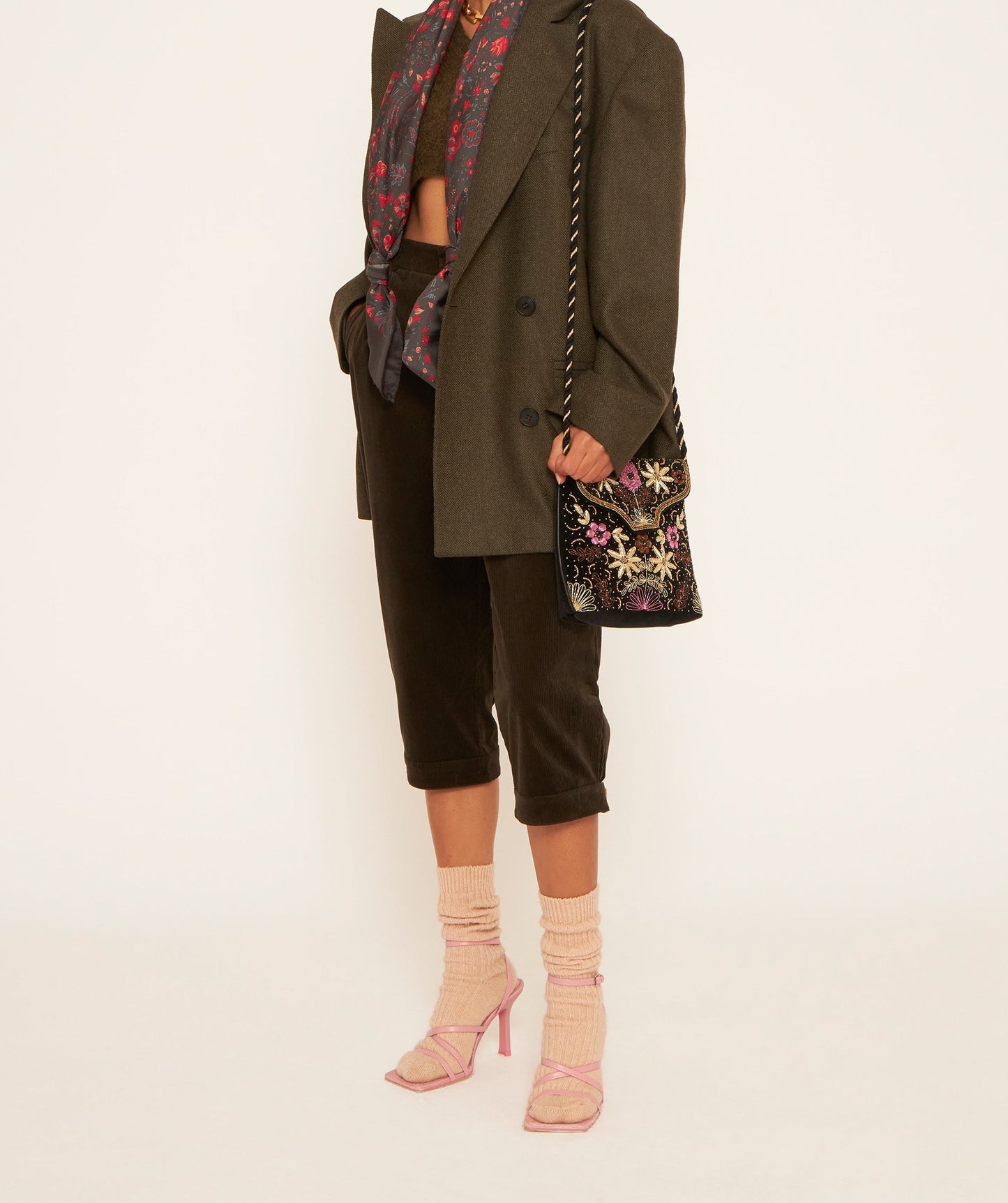 Miranda Embroidered Velvet Bag