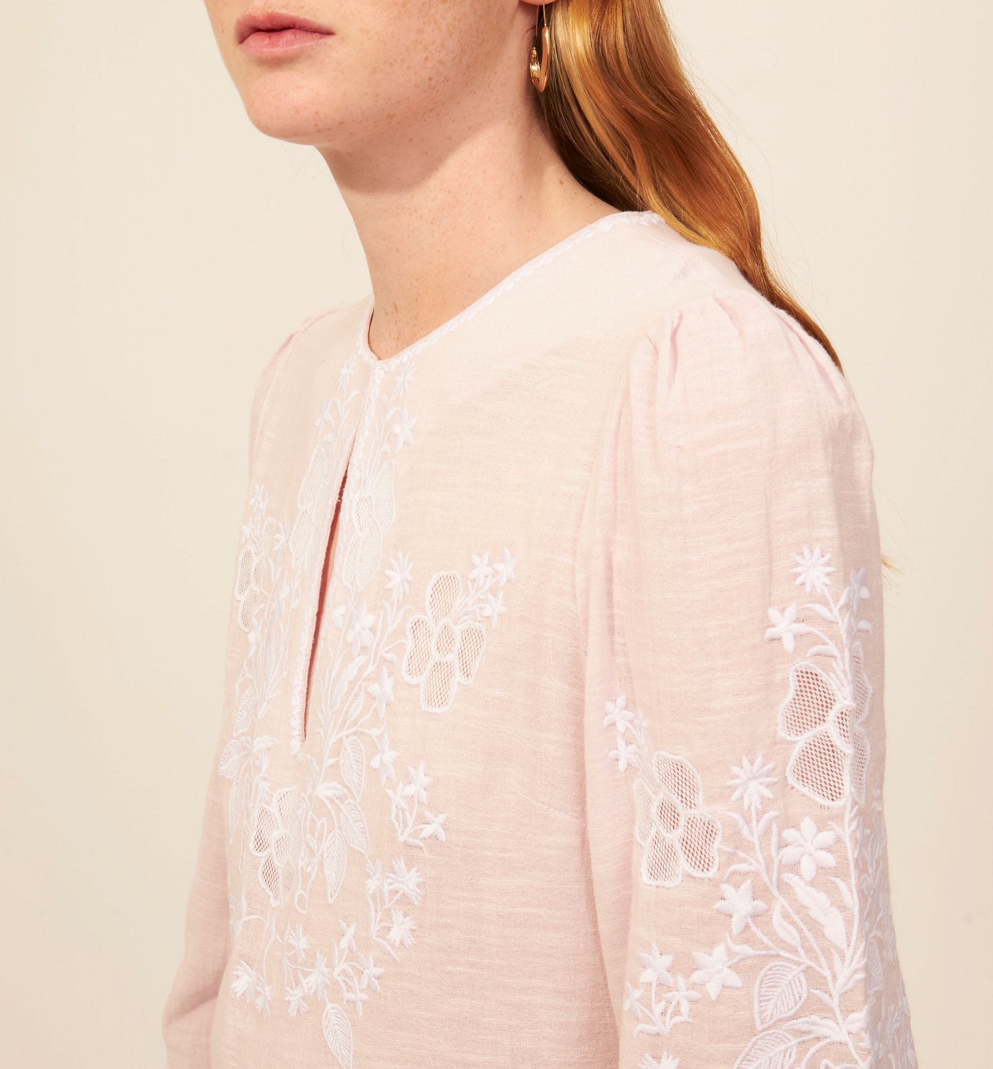 Robe longue brodée Vana