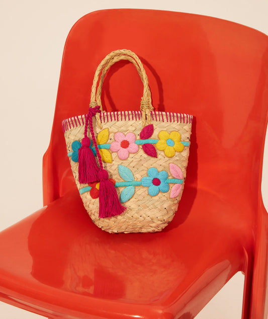 Petit cabas en paille Yolande